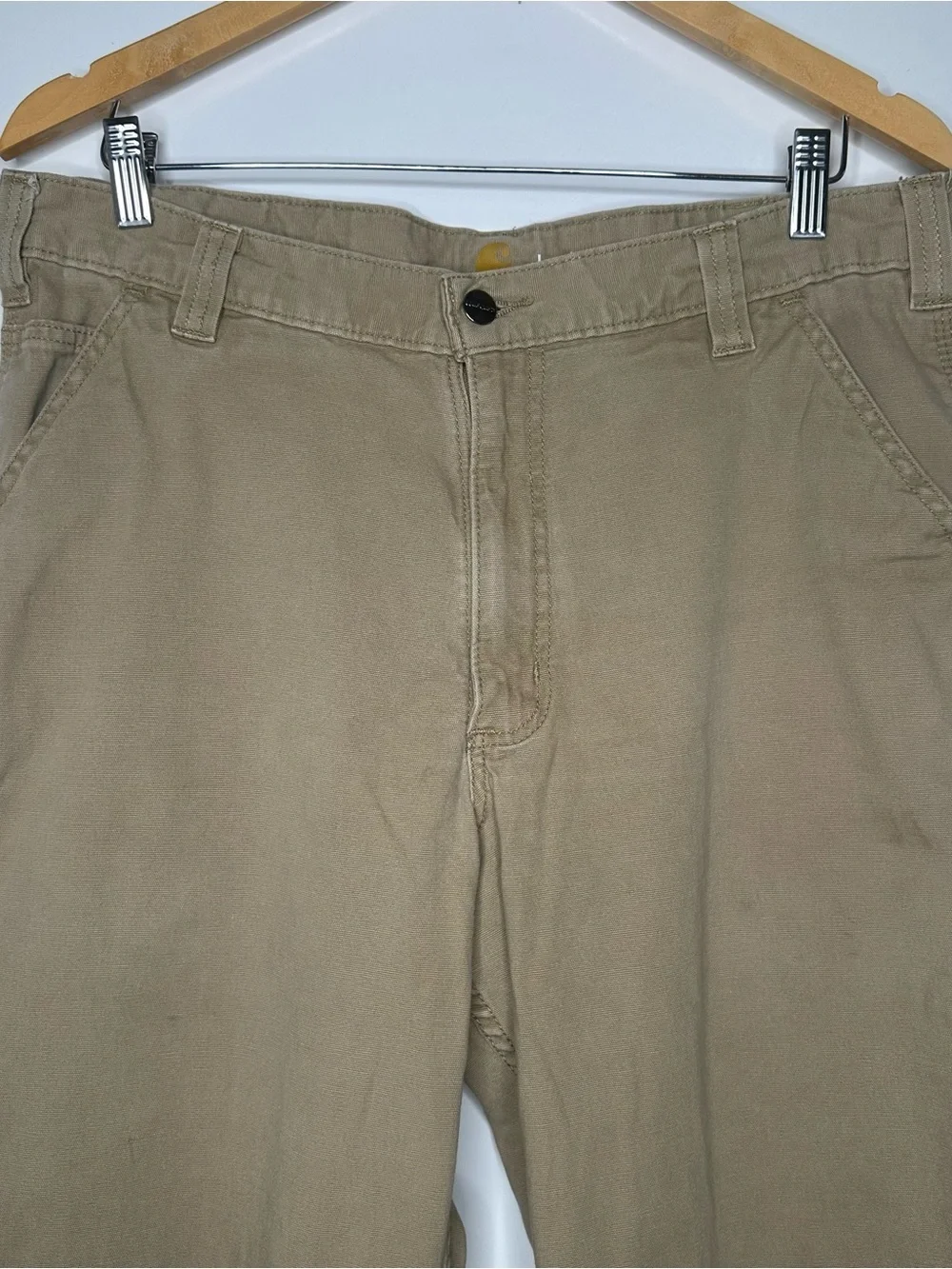Carhartt Canvas Relaxed Fit Carpenter Pants Khaki Tan Size 36x34